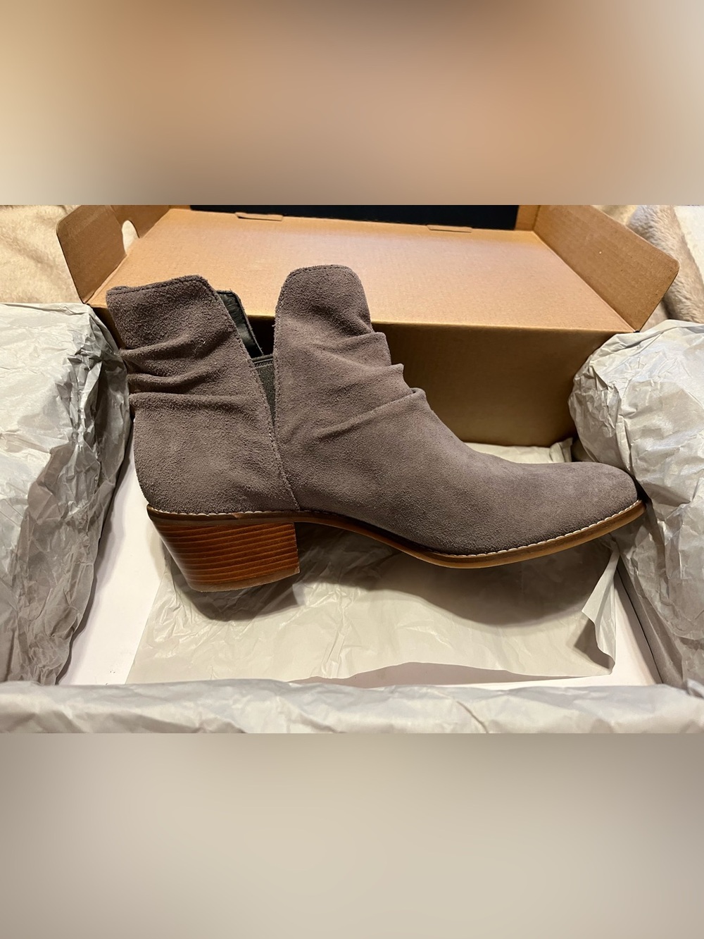 Cole Haan Grey Suede Ankle Booties